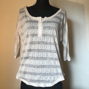 Cream lace 3/4 sleeve